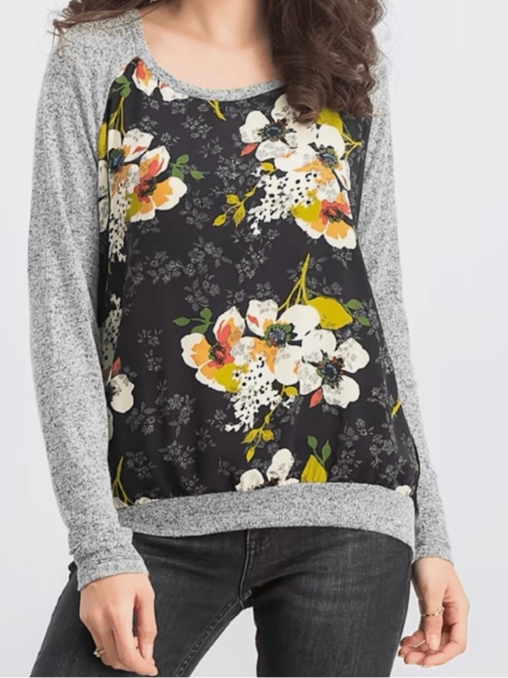 Kut From The Kloth Floral Benter Long Sleeve Top Sz XL